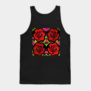 Four Red Roses Tank Top